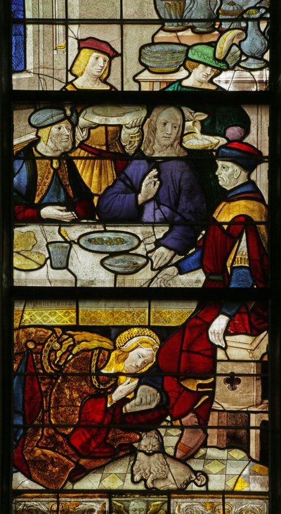 Raam met St. Maria Magdalena die Christus